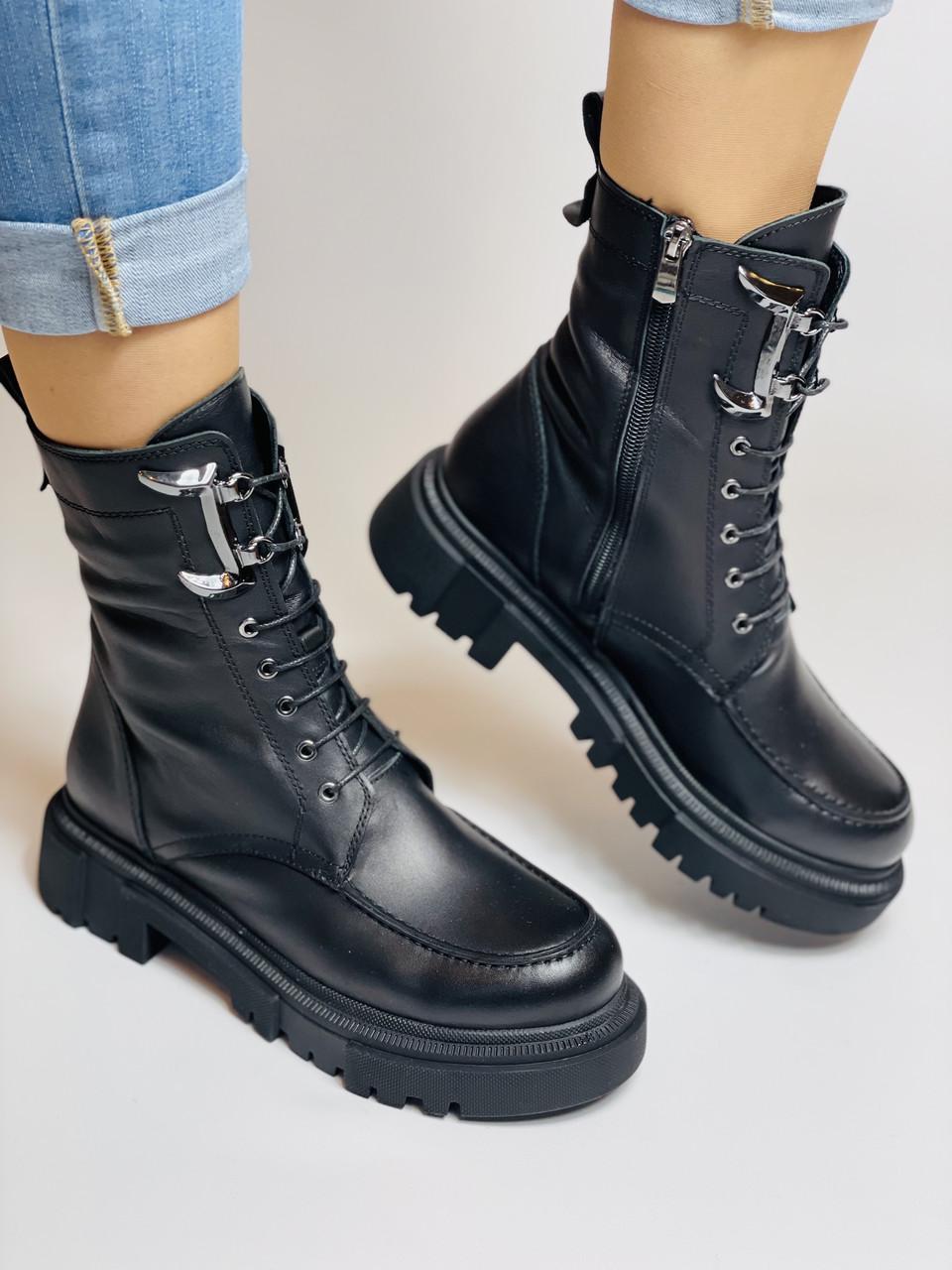 Ботинки женские зимние Evromoda р. 37 24,0 см Черный (2727)