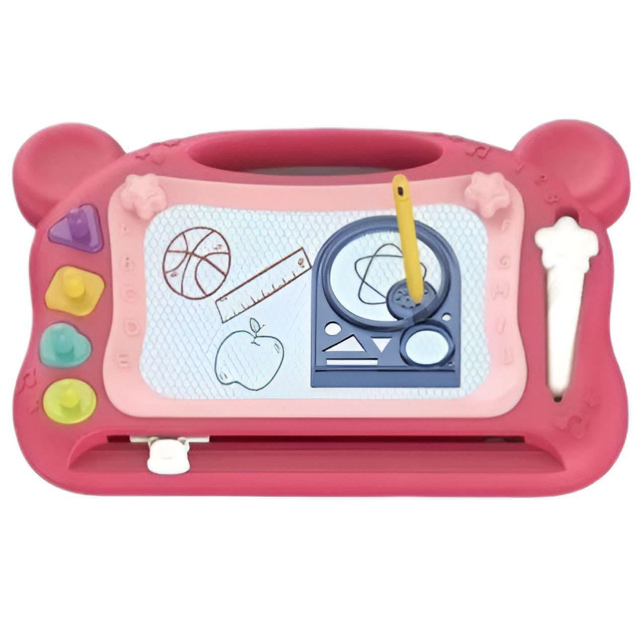 Доска магнитная для рисования 688-36-1 2 ручки и штампы на листе Розовый (31211931)