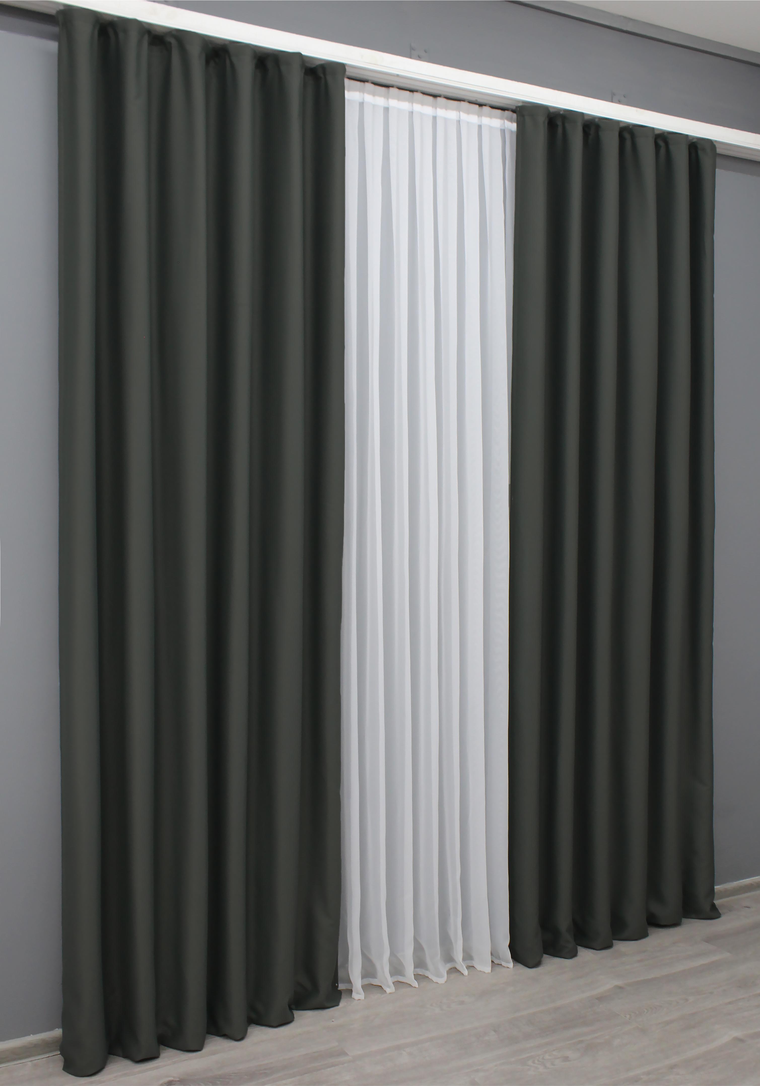 Комплект готових штор VR-Textil Блекаут Midnight № 1400ш 150х290 см 2 шт. Темно-сірий (33-0264) - фото 4 Комплект готових штор VR-Textil Блекаут Midnight № 1400ш 150х290 см 2 шт. Темно-сірий (33-0264) - фото 4