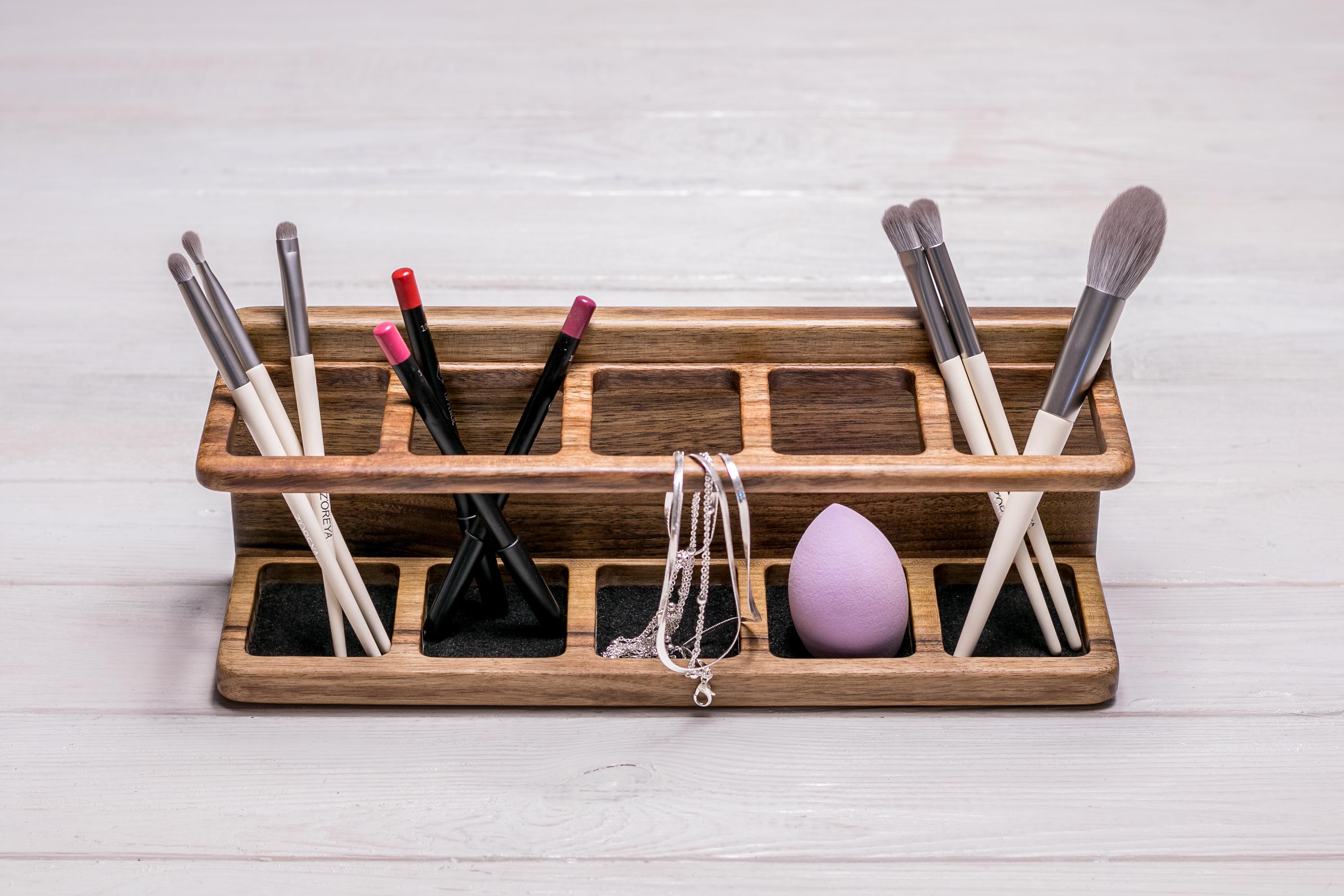 Настольный органайзер-аксессуар EcoWalnut для косметики Make-up (EW-28.4) - фото 2 Настольный органайзер-аксессуар EcoWalnut для косметики Make-up (EW-28.4) - фото 2