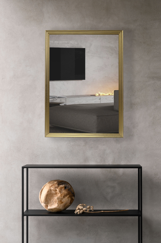 Дзеркало настінне CRYSTAL GLASS в пластиковій багетній золотій рамі 1150х650 мм (С4202)