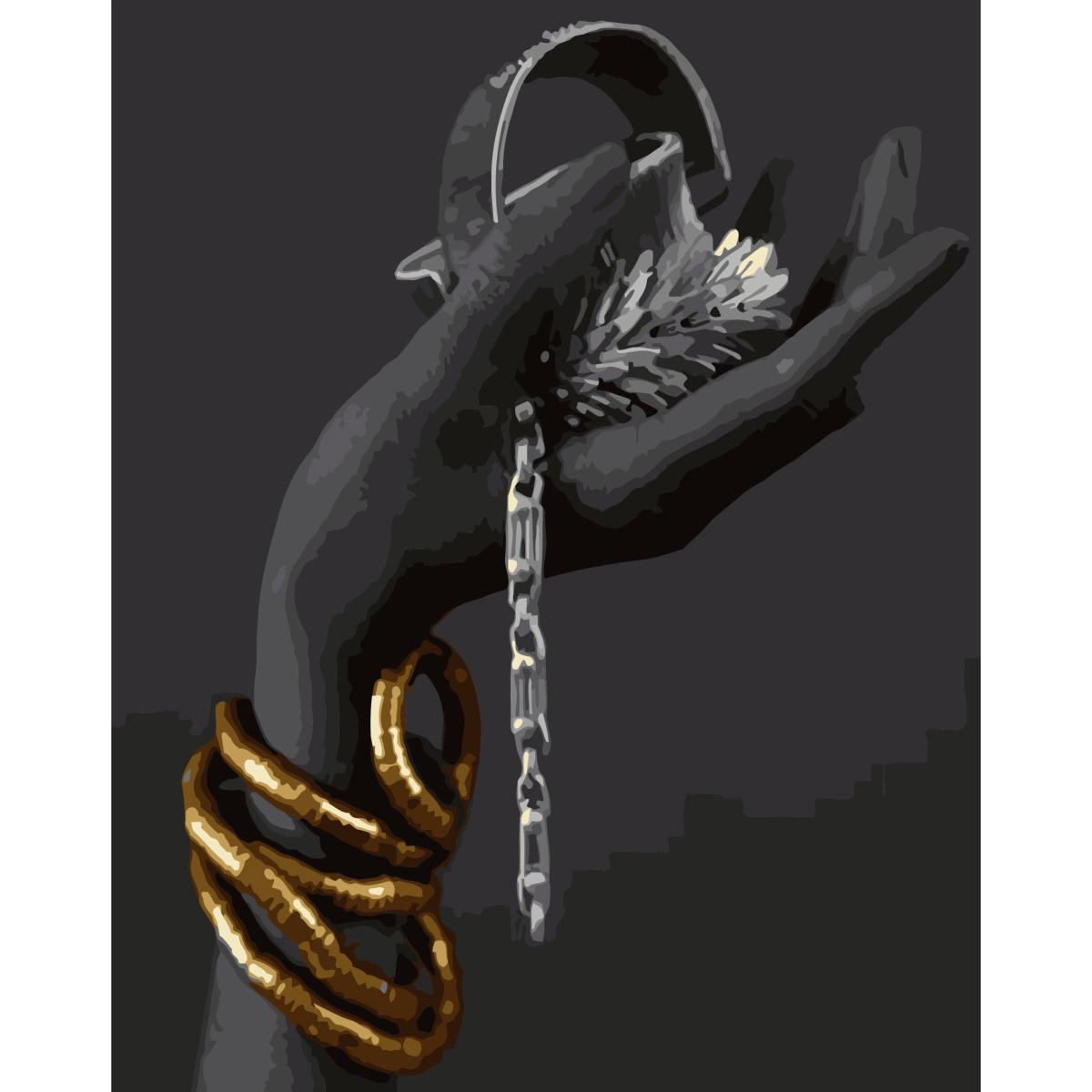 Картина по номерам Strateg Премиум Рука с украшениями с лаком 40х50 см (SY6787)