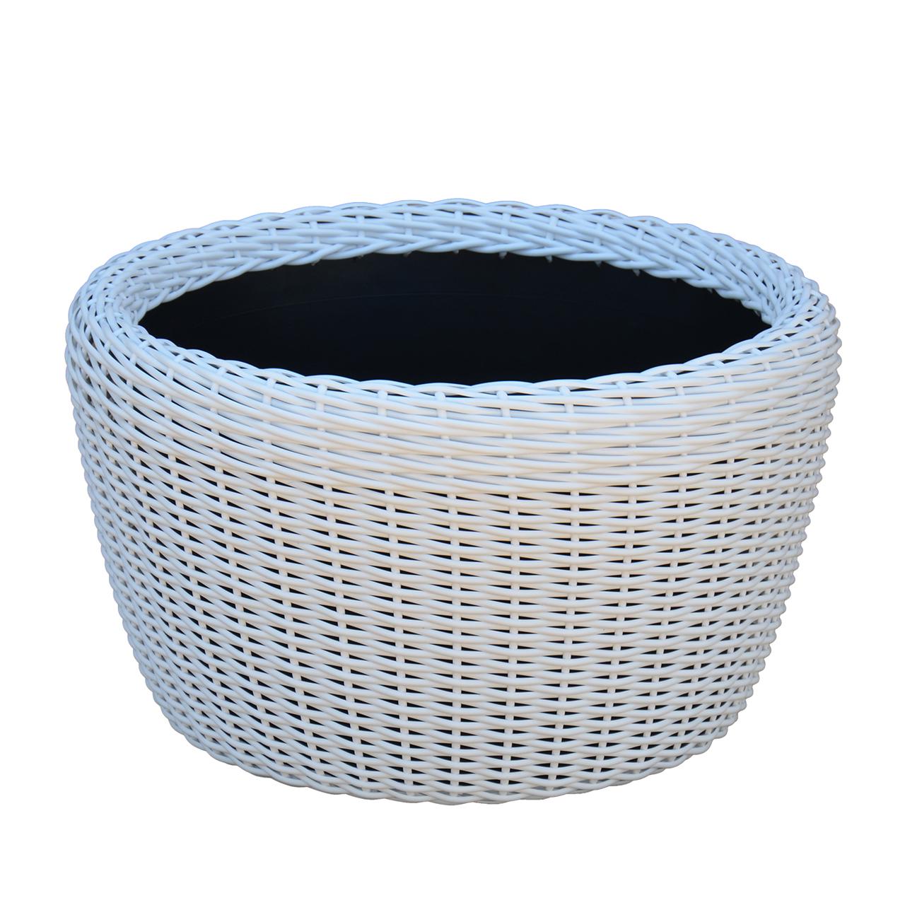 Кашпо велике для рослин та квітів з штучного ротангу/ручної роботи 45 л Білий - фото 3 Кашпо велике для рослин та квітів з штучного ротангу/ручної роботи 45 л Білий - фото 3