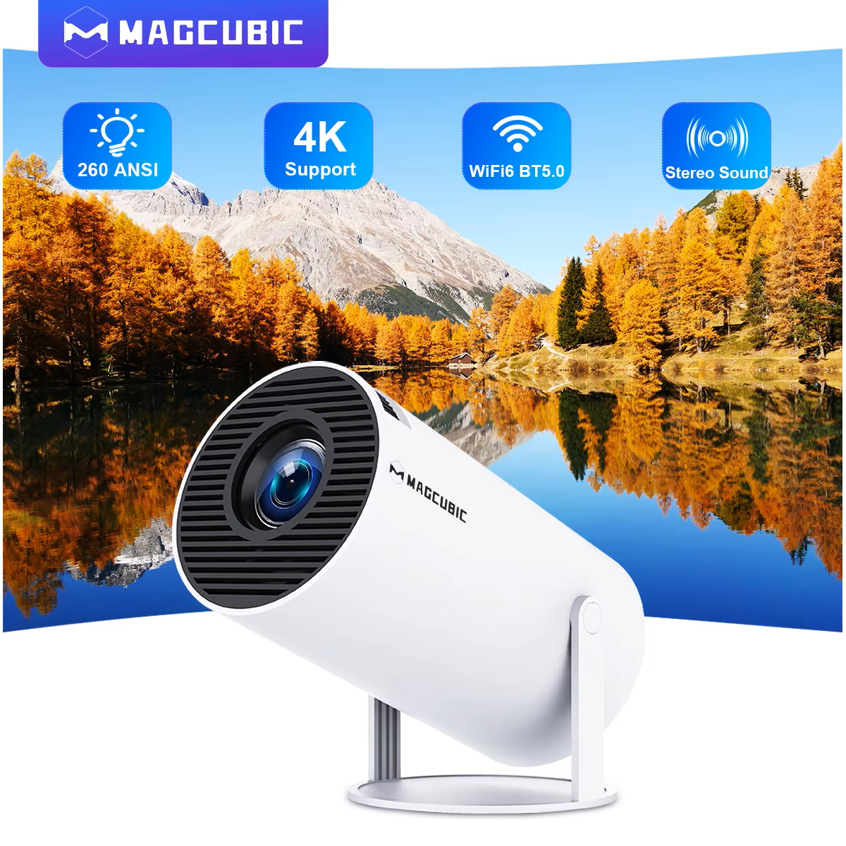 Проектор Magcubic HY300 Pro 4K Allwinner H713 BT5.0 Android 11 Dual Wi-Fi (HY300 PRO) - фото 3