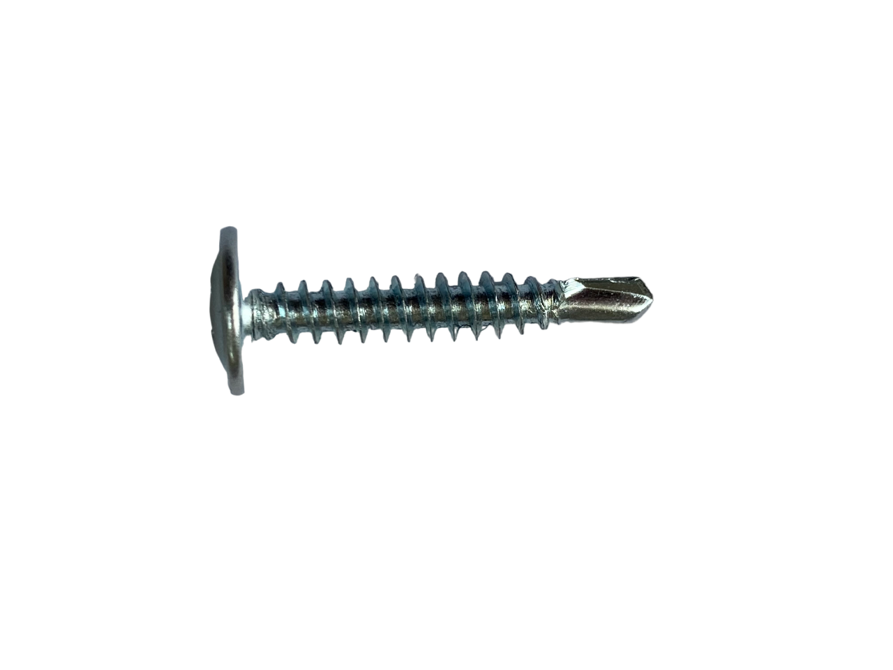 Саморез полукруглая головка с буртиком прессшайба острый цинк 4 2x19 Белый (10 L 4 2x19) - фото 2