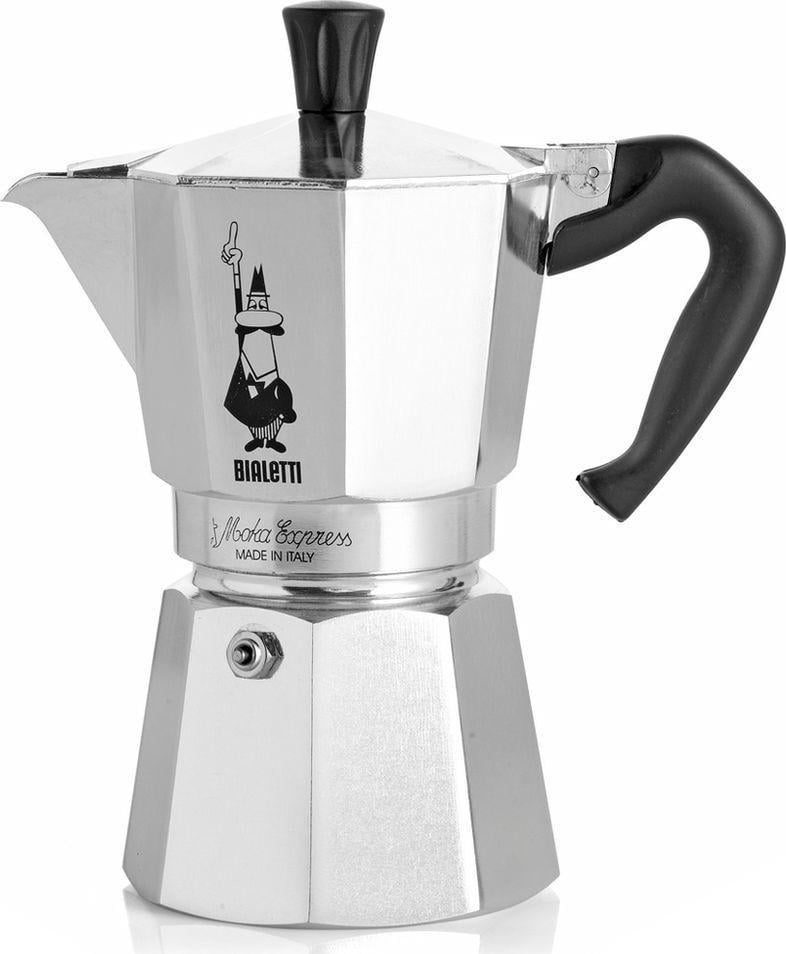 Кавоварка гейзерна Bialetti Moka Express 4TZ silver-black (290195)