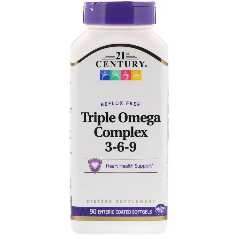 Жирні кислоти 21st Century Triple Omega Complex 3-6-9 90 капсул