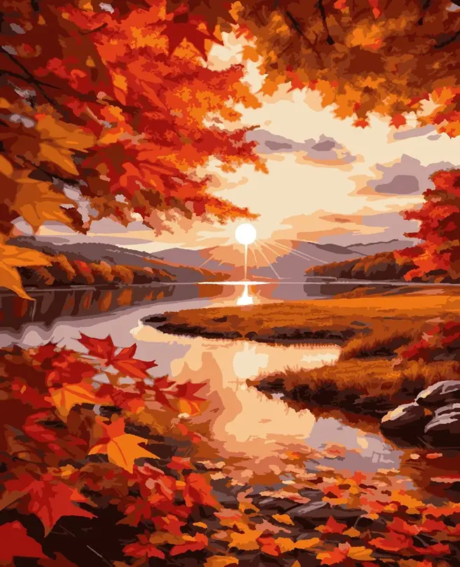Картина по номерам Artissimo Осенний рассвет 40x50 см (ART-B-6285)