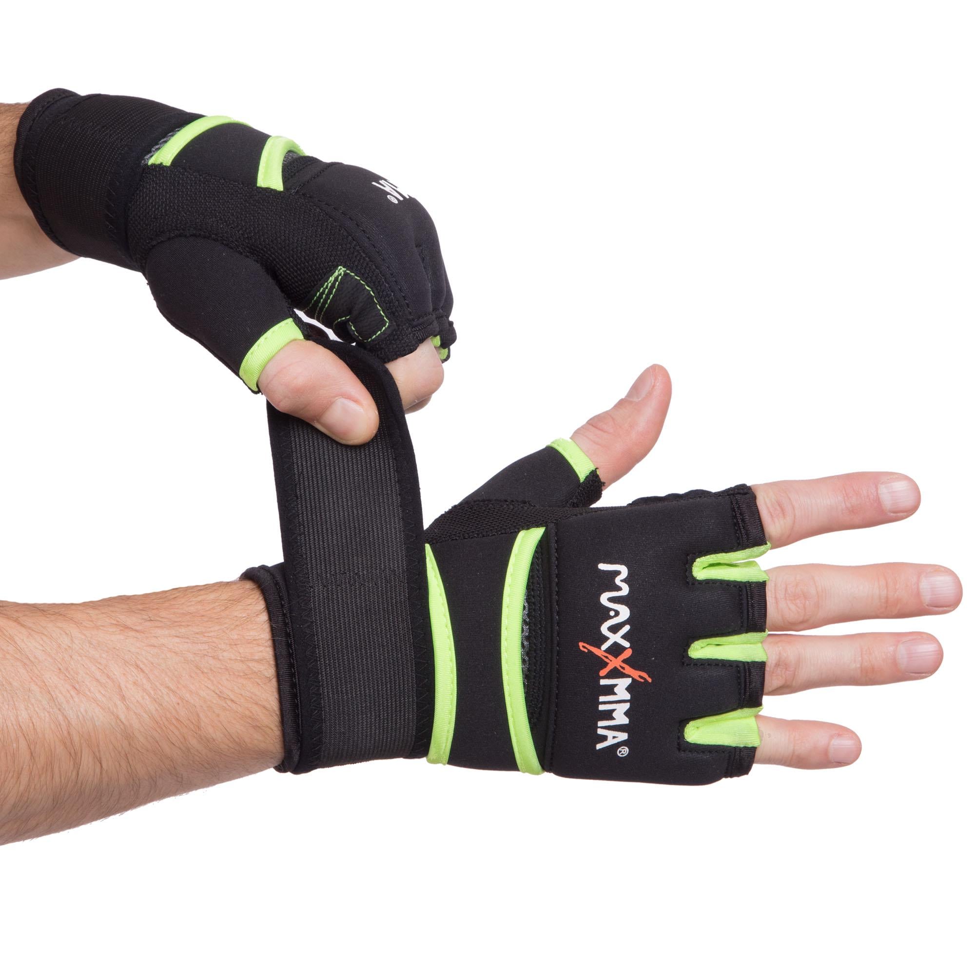 Бинты-перчатки быстрые боксерские MaxxMMA BO-0840 S-M Черный/Салатовый (PLN85214B12DA1F1934757E)