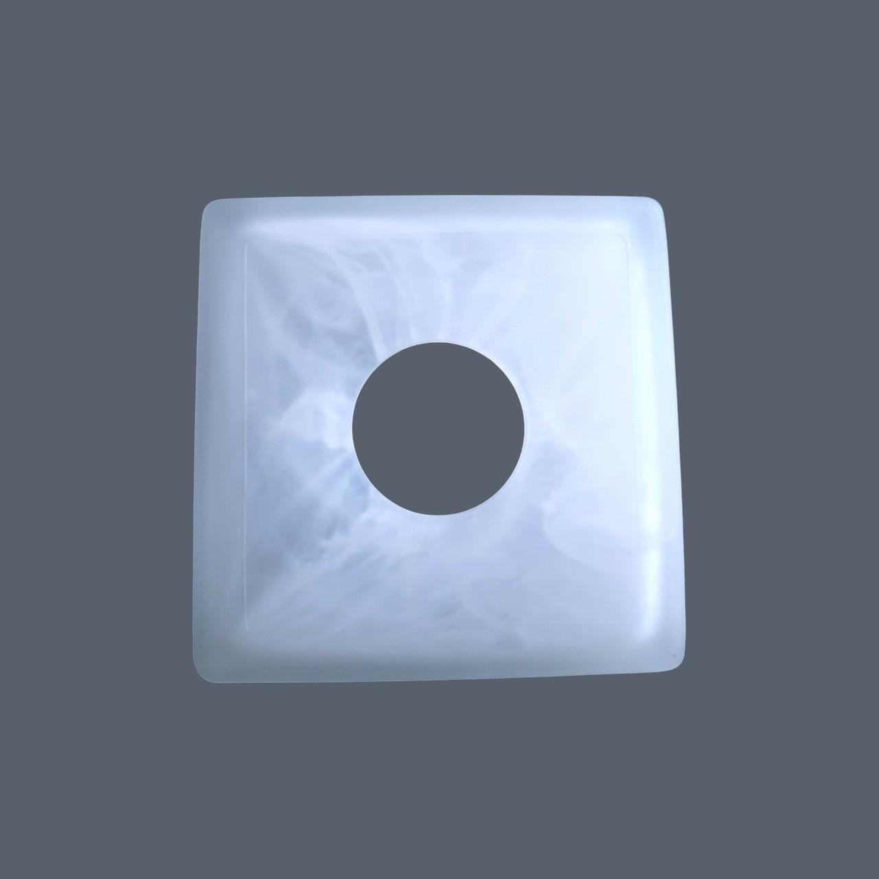 Плафон стеклянный 10х10 см Е27 Белый мраморный - фото 2