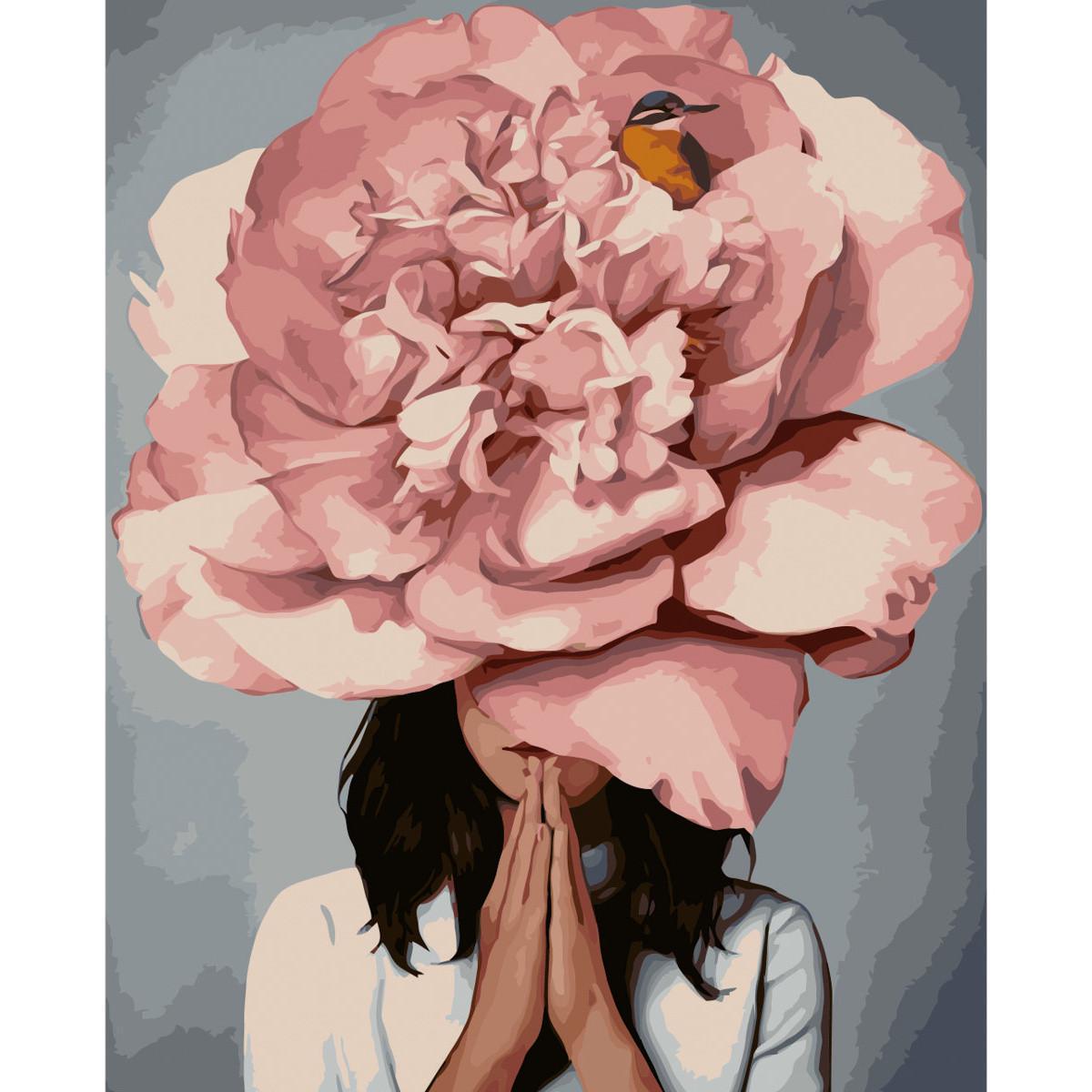 Картина по номерам Strateg Цветочная медитация с лаком 40х50 см (VA-2590)