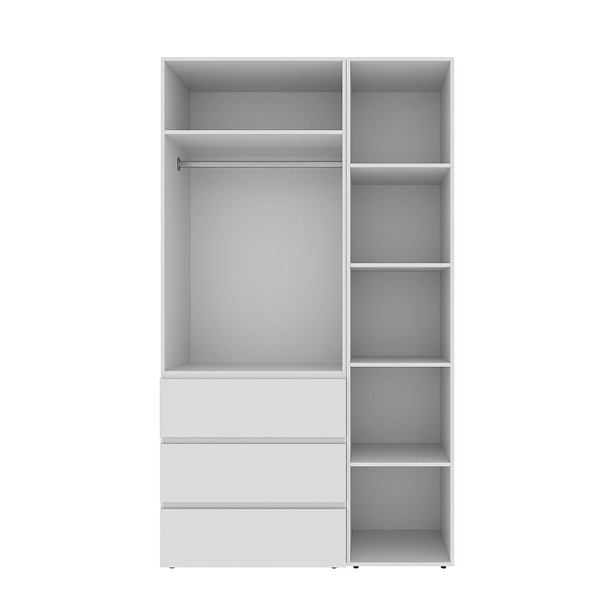 Шкаф распашной комбинированный ART IN HEAD №2 Light 1200x500x2200 мм Белый бриллиант (GALTK021000000) - фото 2