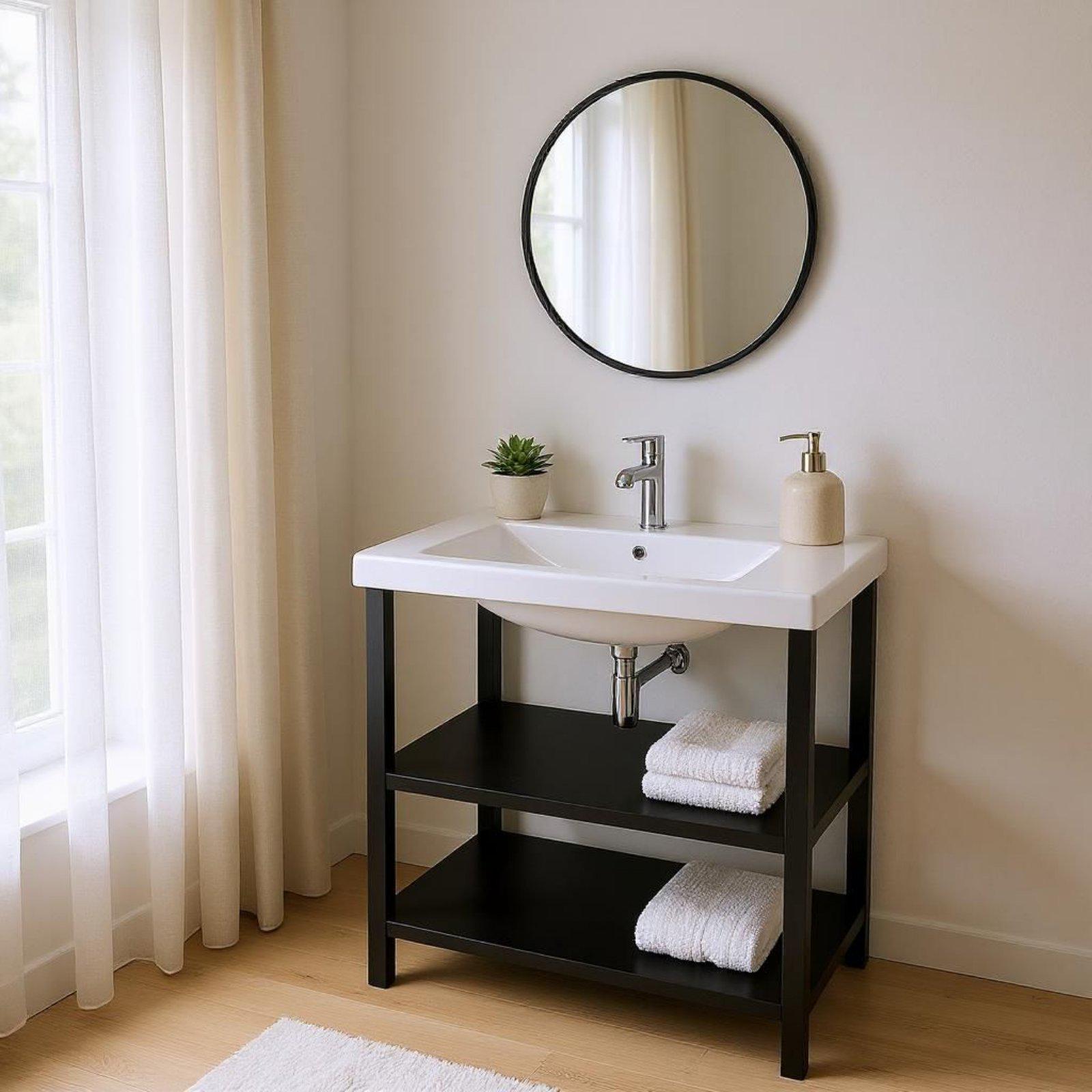 Мебель в стиле Loft с прямоугольным умывальником 60 см Black (2388) - фото 5 Мебель в стиле Loft с прямоугольным умывальником 60 см Black (2388) - фото 5