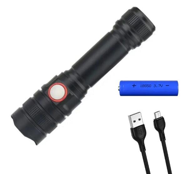 Фонарь карманный аккумуляторный RB-270 T6 с зумом LED Zoom 18650 micro-USB (1989192422)