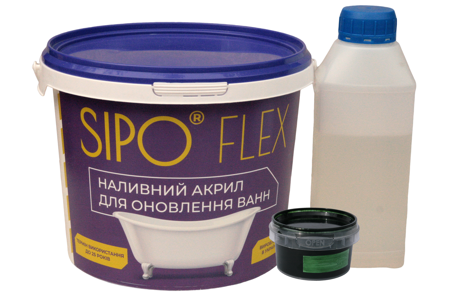 Акрил жидкий Sipo для реставрации ванн 1,2 м Зеленый (23915850)