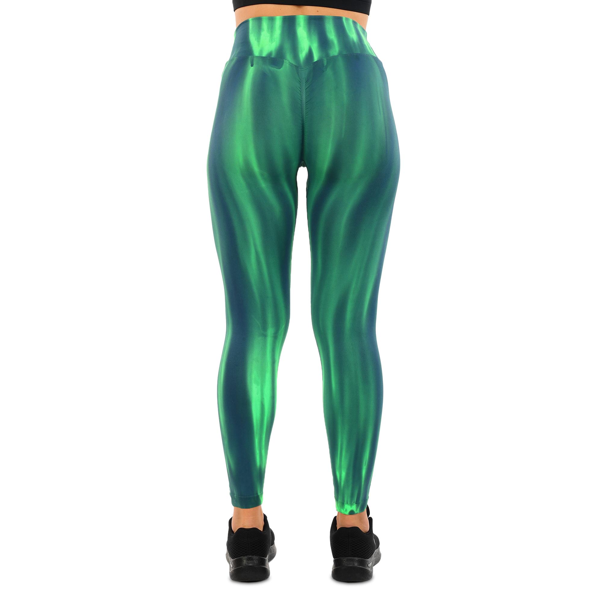 Лосины женские DOMINO 9753 бесшовные с эффектом пуш-ап с разводами S Зеленый (9753_Зеленый_S) - фото 4