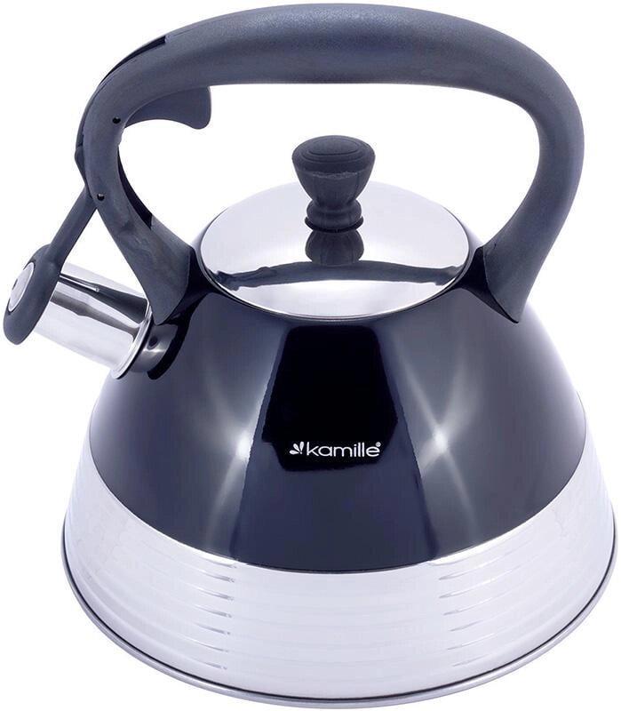 Чайник Kamille Whistling Kettle Black з нержавіючої сталі зі свистком 3 л (KM-1085)