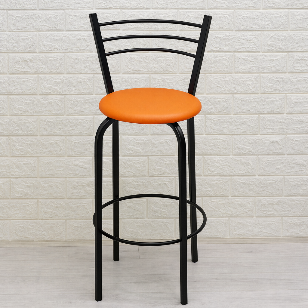 Барний стілець металевий 35х107 см Помаранчевий/Чорний (28373950)