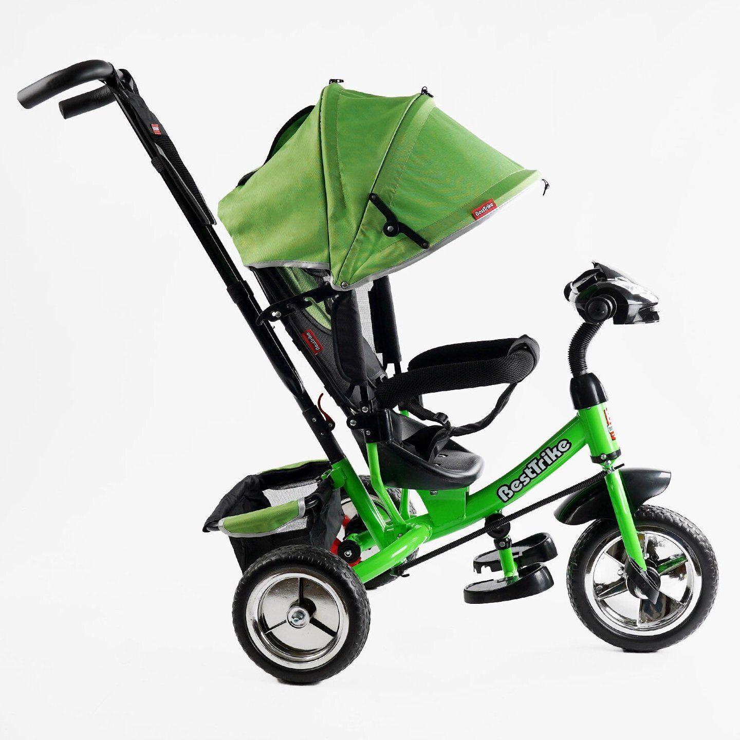 Велосипед детский трехколесный Best Trike 6588 пена/фара с родительской ручкой Зеленый (69-067) - фото 2 Велосипед детский трехколесный Best Trike 6588 пена/фара с родительской ручкой Зеленый (69-067) - фото 2