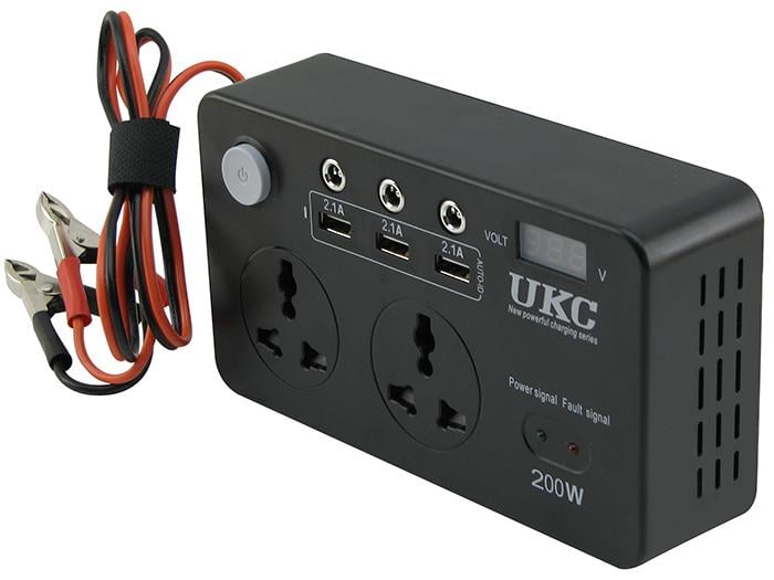 Перетворювач напруги UKC 200W LCD 3 USB (22220)