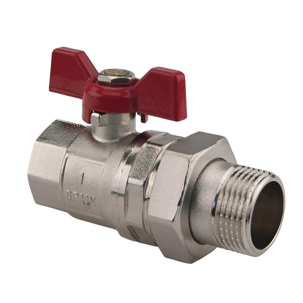 Кран шаровой с американкой KARRO STANDART+ 1" красная бабочка (SQ-1009940)