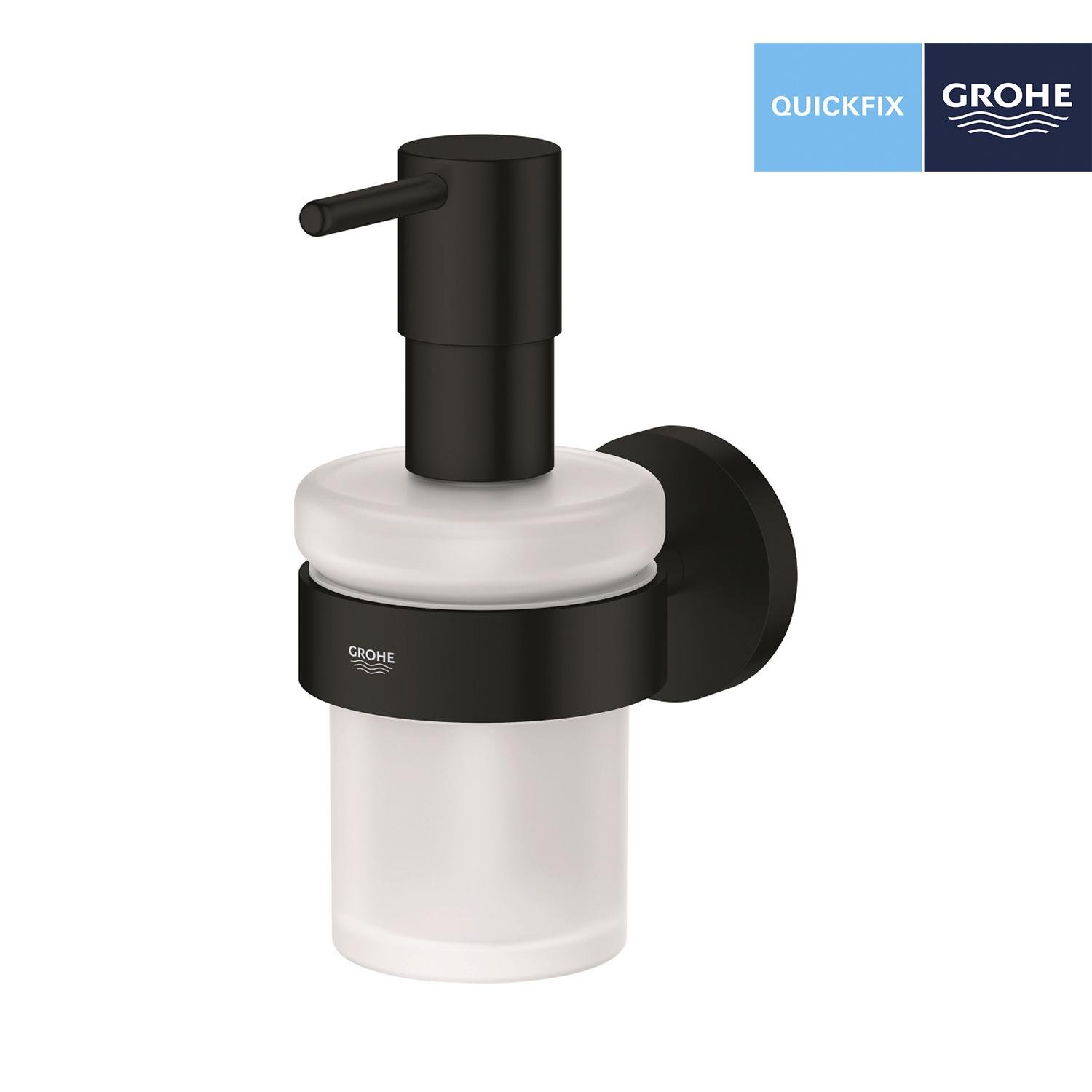 Дозатор для рідкого мила Grohe QuickFix Start 411952430 CV033774 настінний 160 мл Чорний (218289) - фото 3