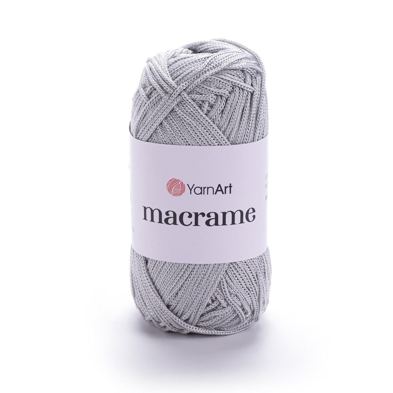 Пряжа макраме YarnArt Macrame поліестер 2 мм 90 г Світло-сірий №149 (2172730376)