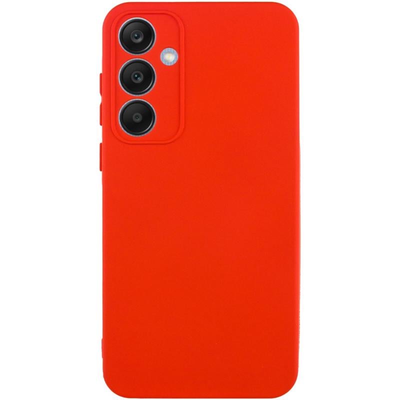 Противоударный чехол TPU GETMAN Liquid Silk Full Camera для Samsung Galaxy S23 FE  Красный / Red