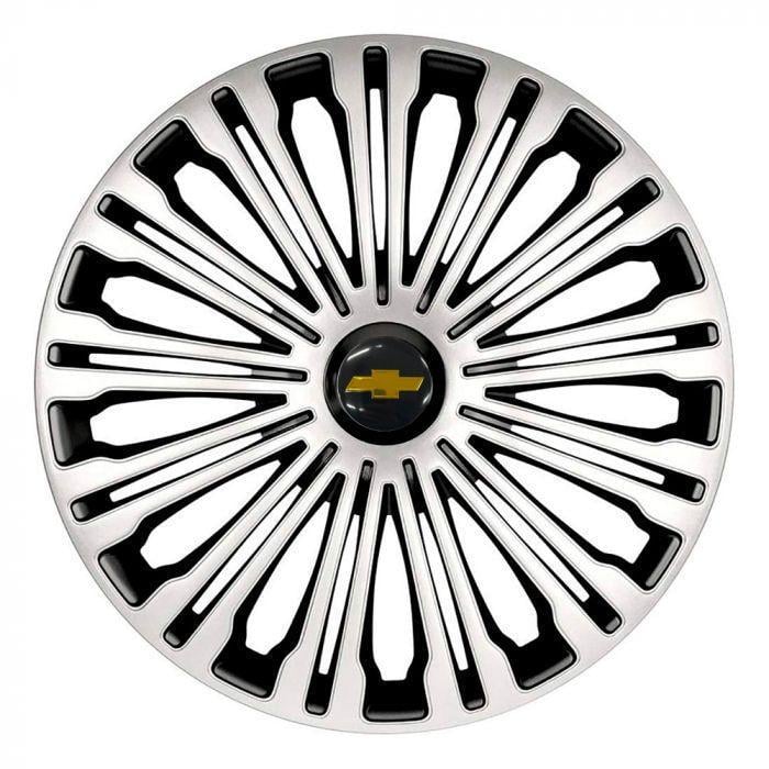 Колпаки для колес с логотипом Chevrolet 4 Racing Volante R15 4 шт. Silver/Black