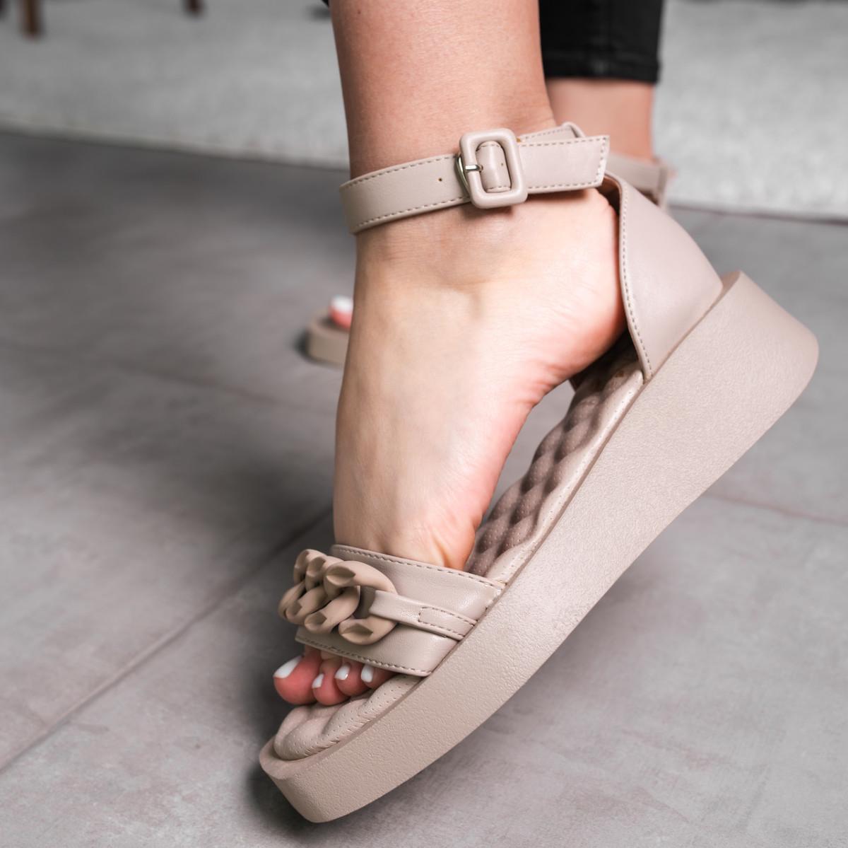 Босоножки женские Fashion р. 37 24 см Бежевый (3667) - фото 8