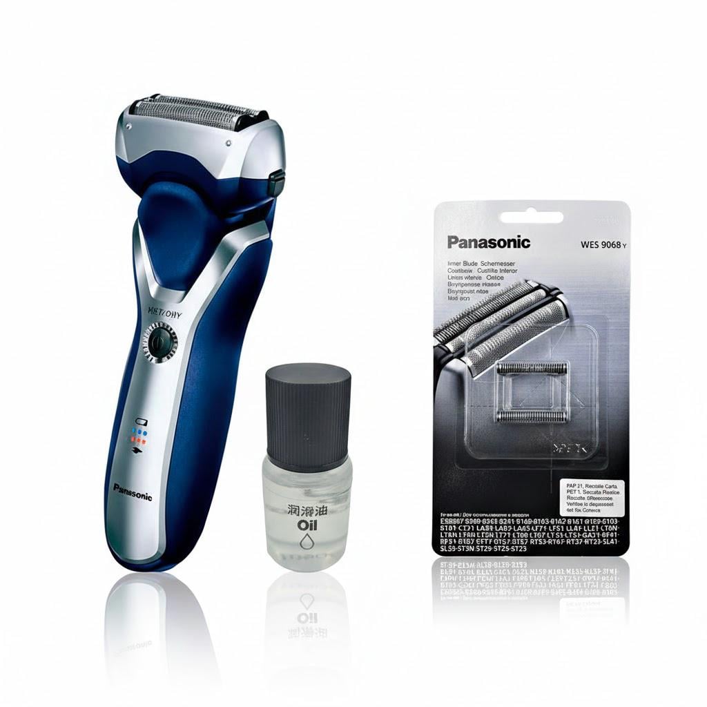 Электробритва Panasonic ES-RT37-S520-AS1 с дополнительным комплектом из лезвия WES-9068Y-1361 и маслом WES-8196X-7911 (32467835)