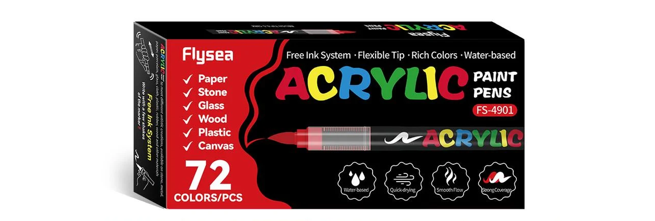Маркеры кистевые акриловые Flysea Soft Brush 72 цвета (afb72)