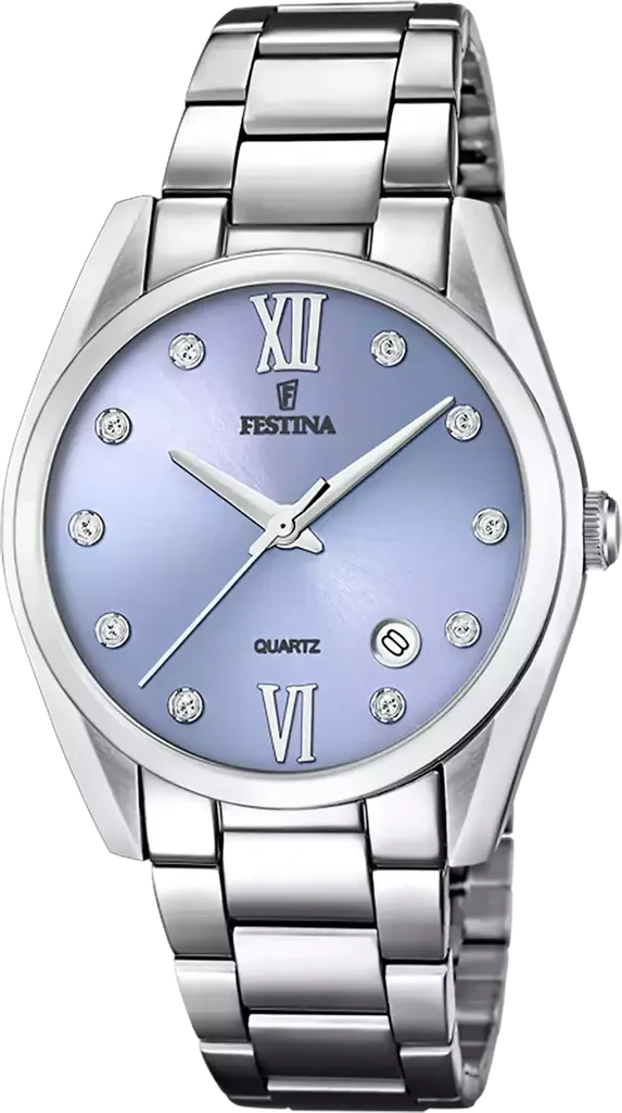 Наручные часы женские Festina F16790/B Boyfriend со стальным корпусом WR 50 м и голубым циферблатом