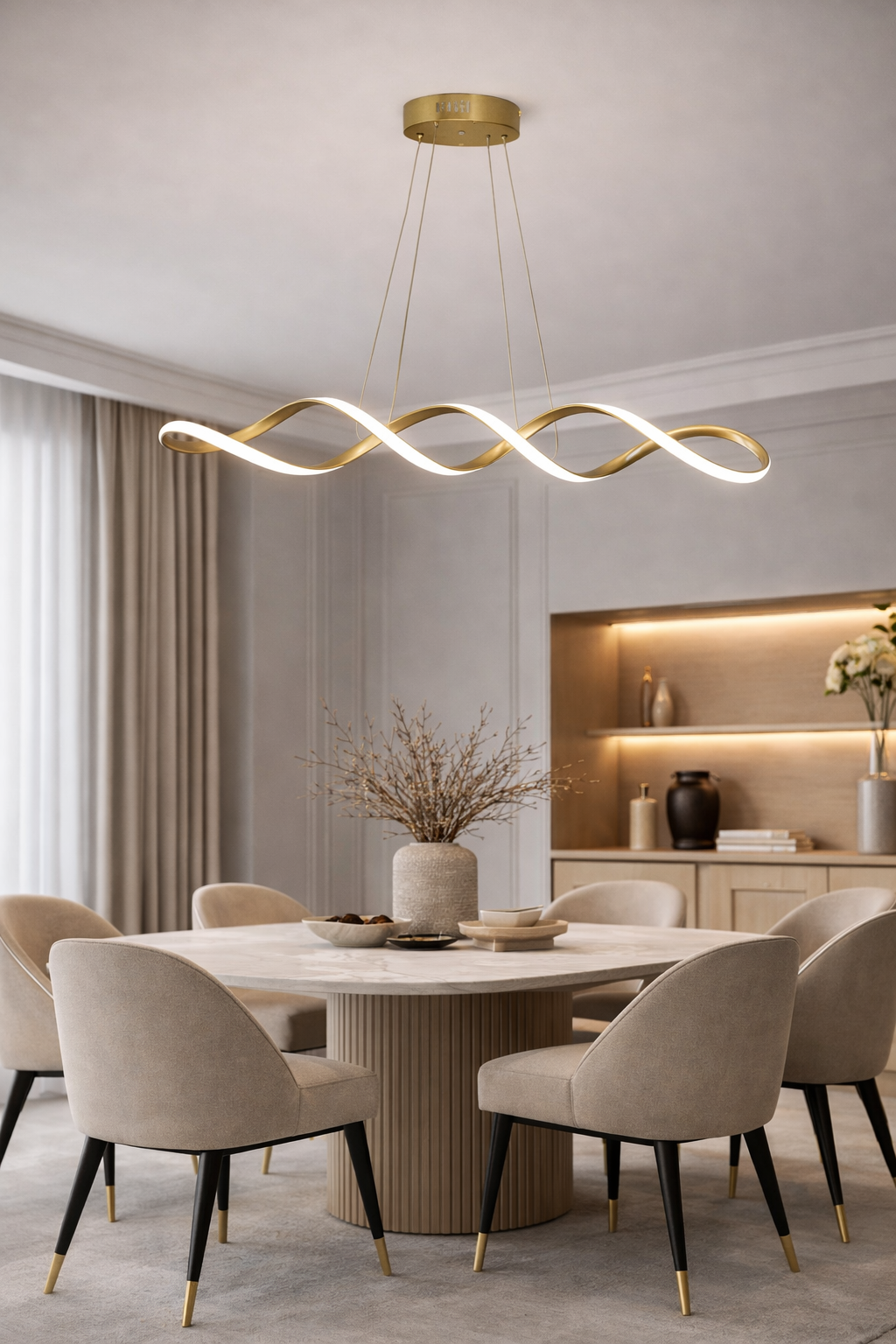 Люстра Double Wave Pendant LED нейтральный 50W (20258/100L GD)