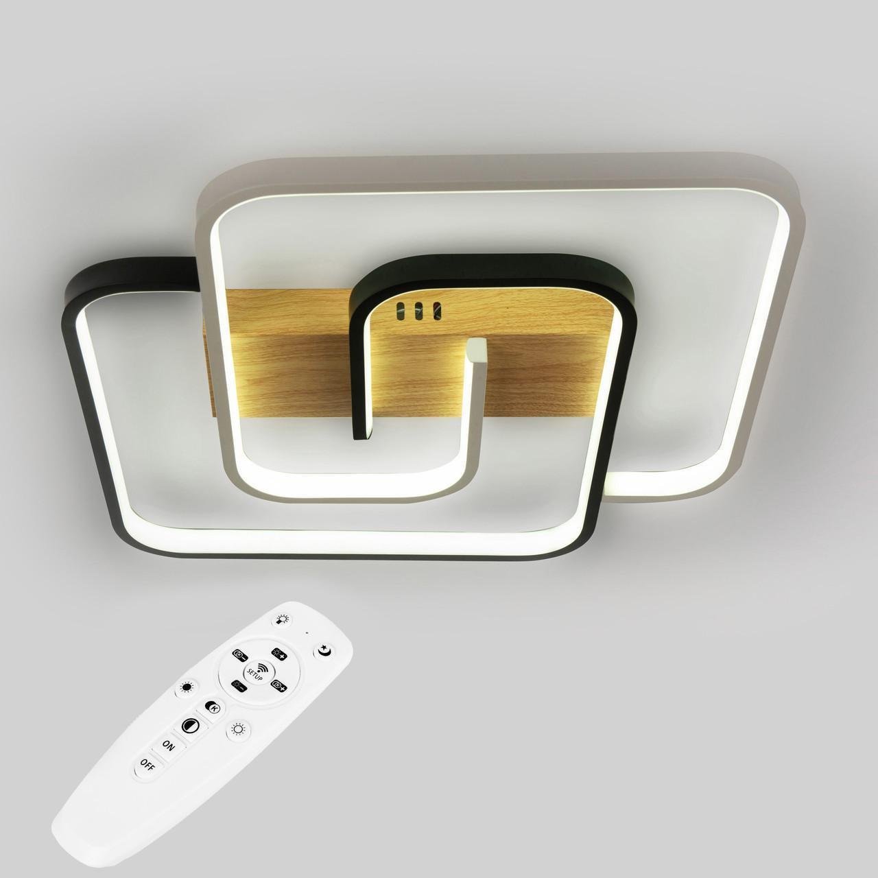 Люстра стельова світлодіодна Sunlight 9429/450 100 Вт 45 см Чорний (21879284)