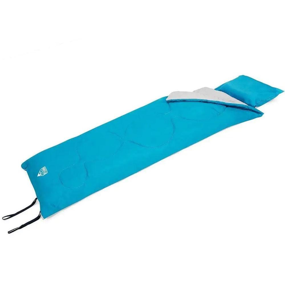 Мешок туристический односпальный Bestway 68100 из полиэстера в чехле с подушкой 190х84 см Голубой (150-7-68100)