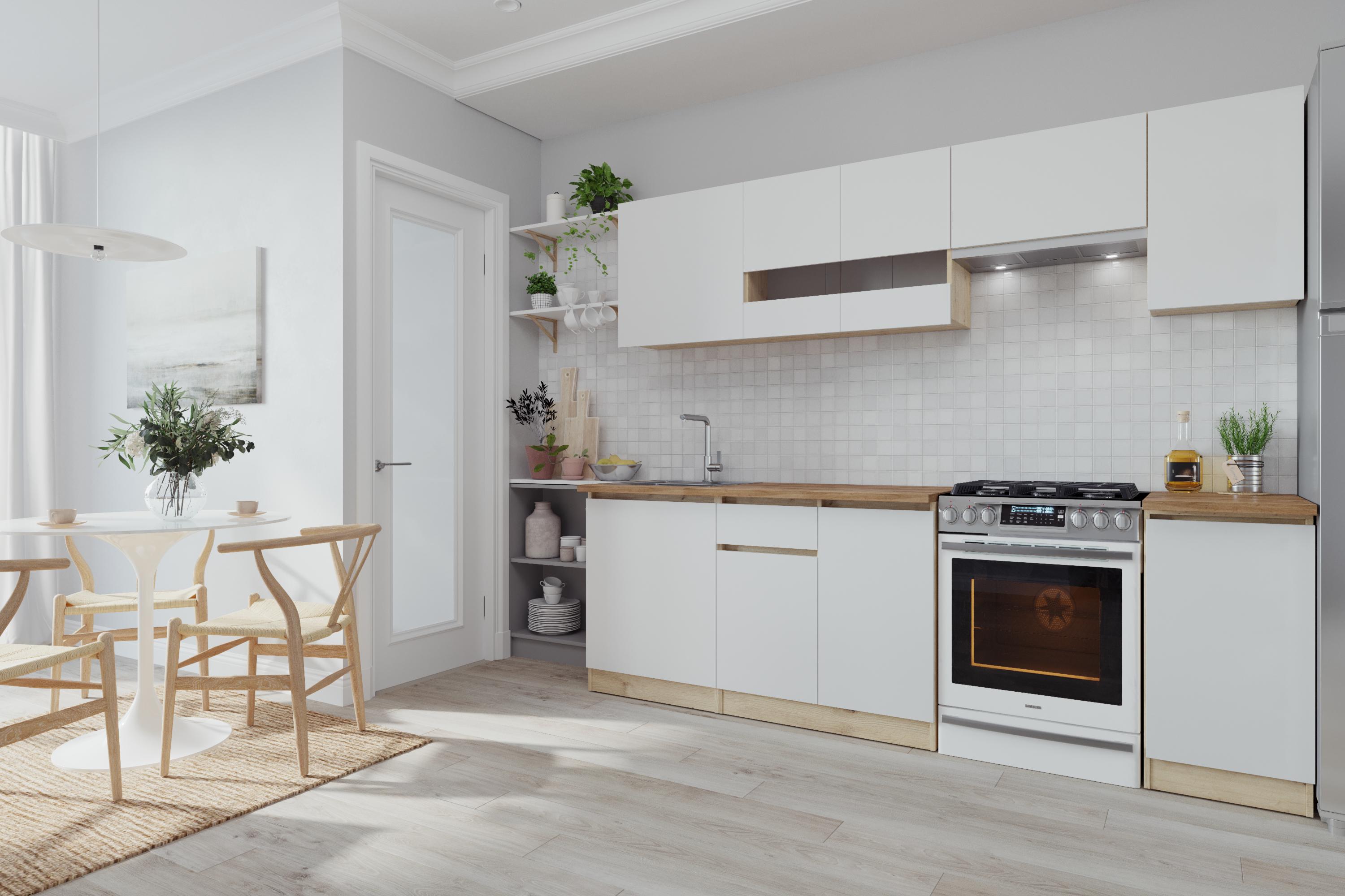 Кухня Win Мебель Калипсо со столешницей 2,4 м Дуб Артизан/Нимфея Альба (27731274) - фото 2