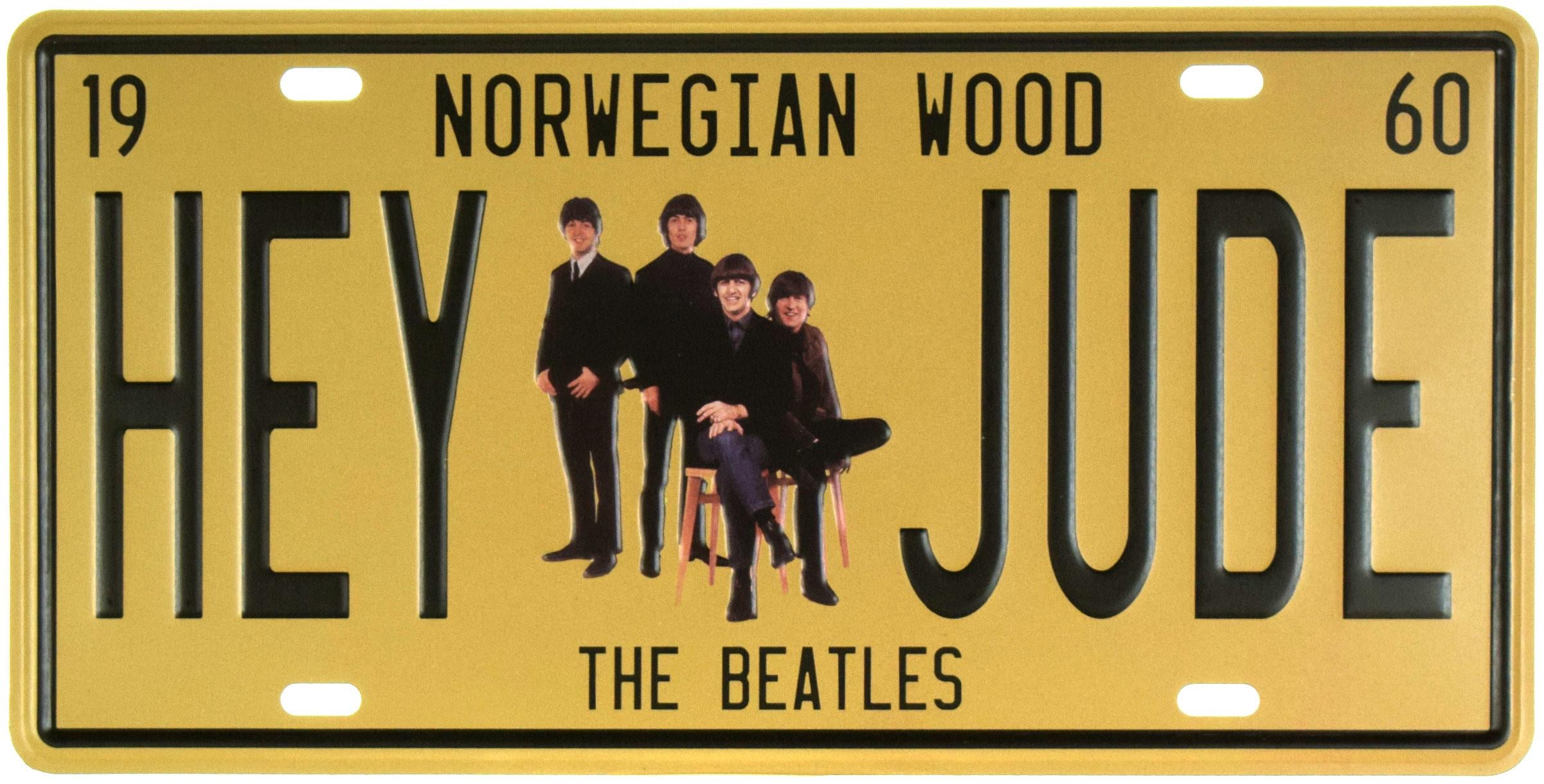 Табличка металлическая The Beatles Hey Jude 15x30 см