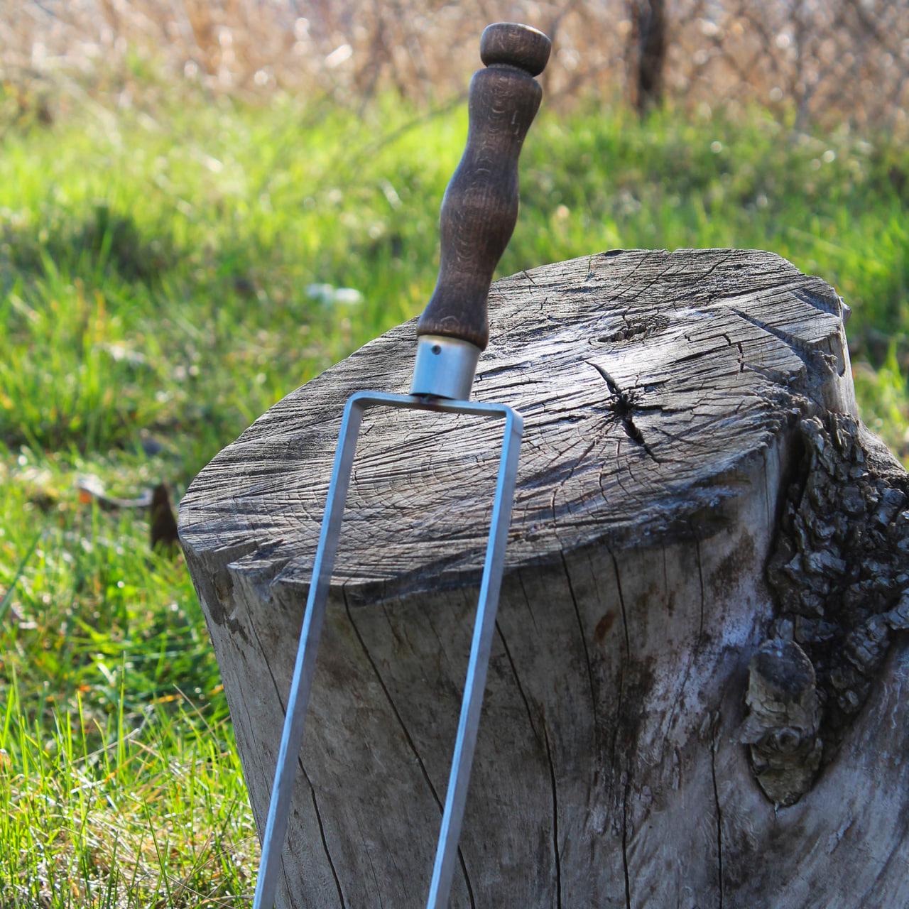 Шампур подвійний з дерев'яною ручкою 630x12x3 мм (17656704) - фото 4 Шампур подвійний з дерев'яною ручкою 630x12x3 мм (17656704) - фото 4