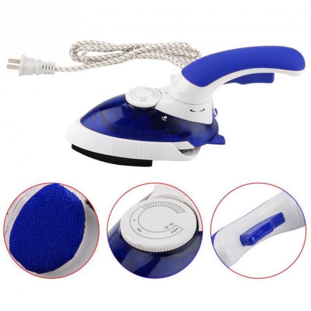 Відпарювач Mini Steam Iron HT-558B 1000 W Блакитний (tf4323) - фото 2