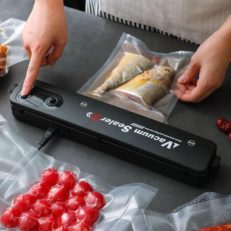 Вакуумний пакувальник для продуктів харчування Vacuum Sealer 10 пакетів Чорний (10567662) - фото 3