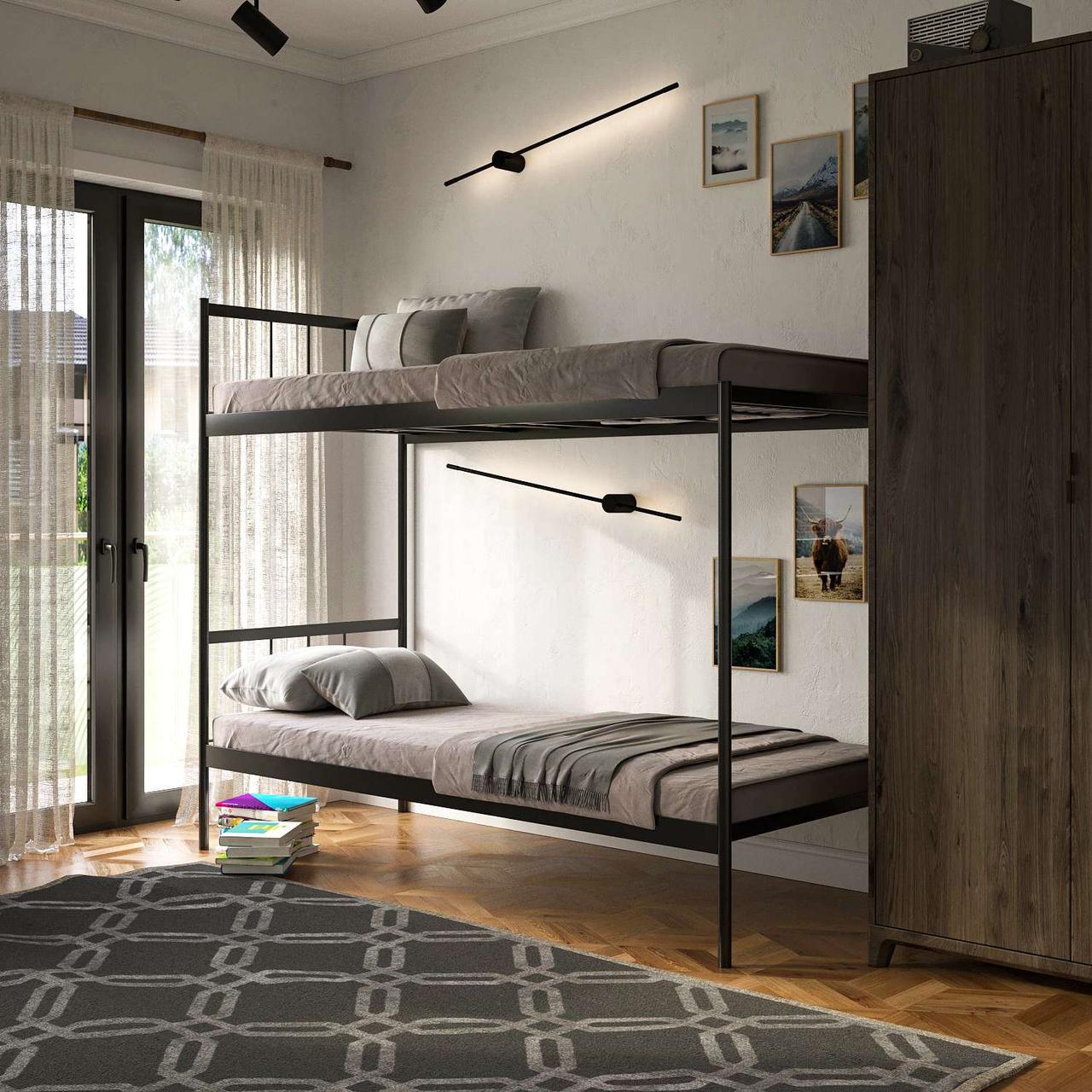 Ліжко двоярусне BASIS DUO-1 металеве 2000x900 мм (9909121)