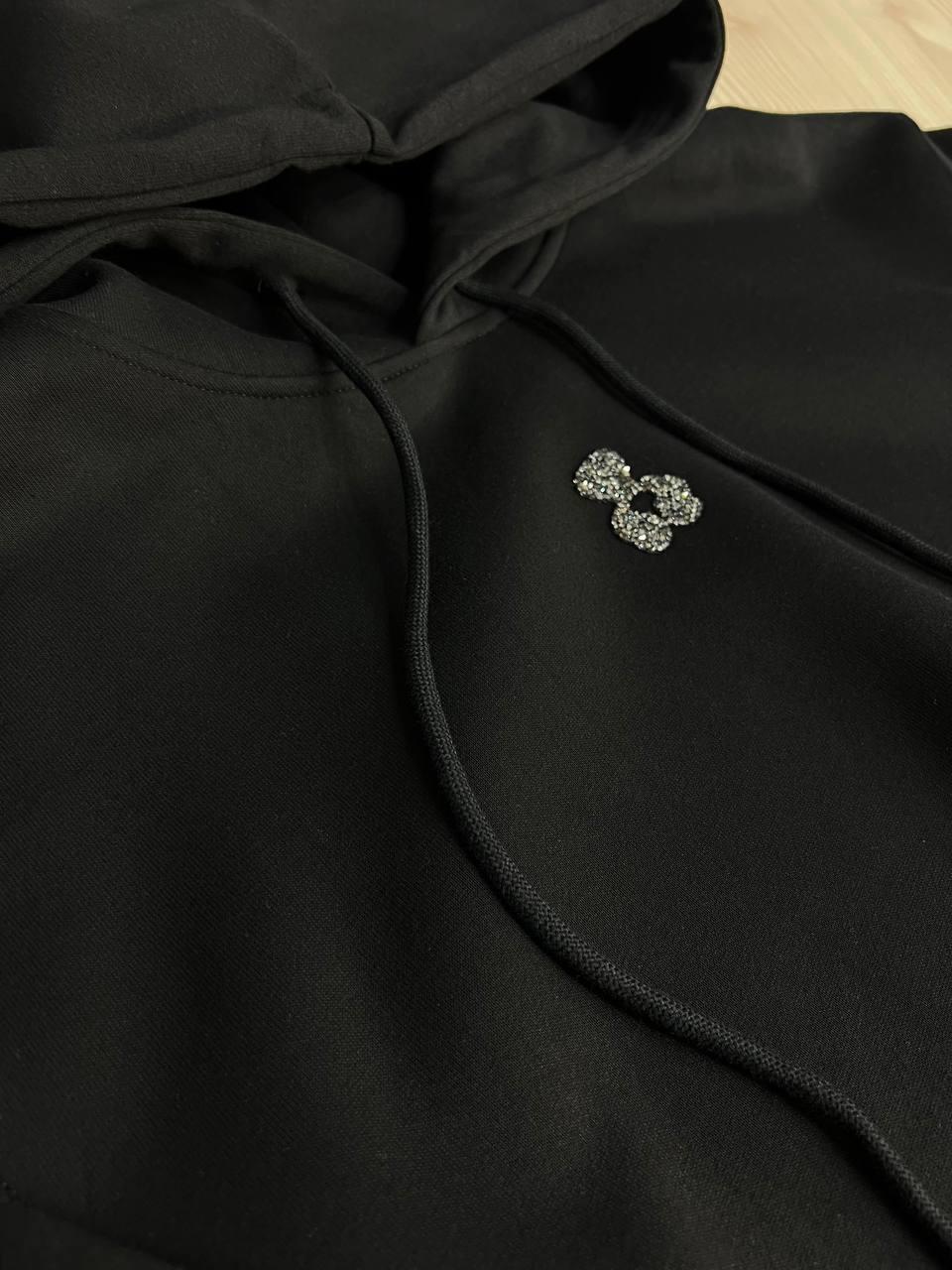 Костюм женский A-N 2735 с мишкой в камешках худи и брюки XL Черный (4516) - фото 9 Костюм женский A-N 2735 с мишкой в камешках худи и брюки XL Черный (4516) - фото 9