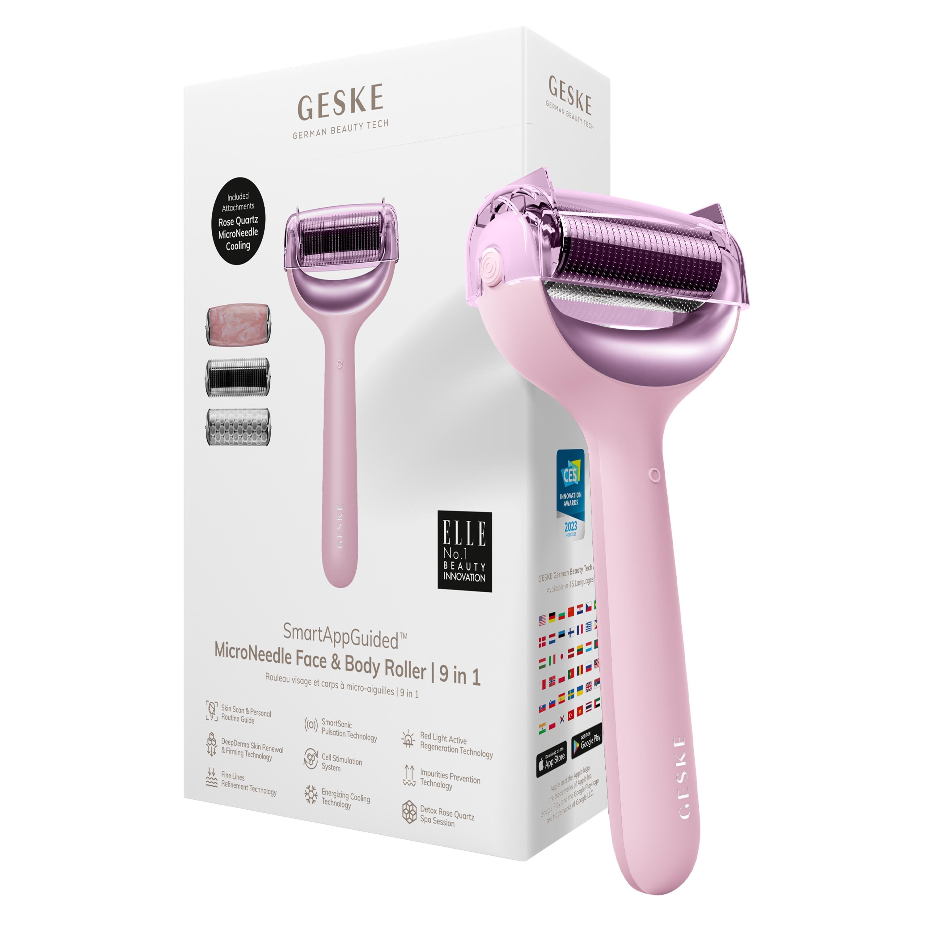 Роллер для игловой мезотерапии лица и тела GESKE MicroNeedle Face&Body Roller 9в1 Pink (HB0215)