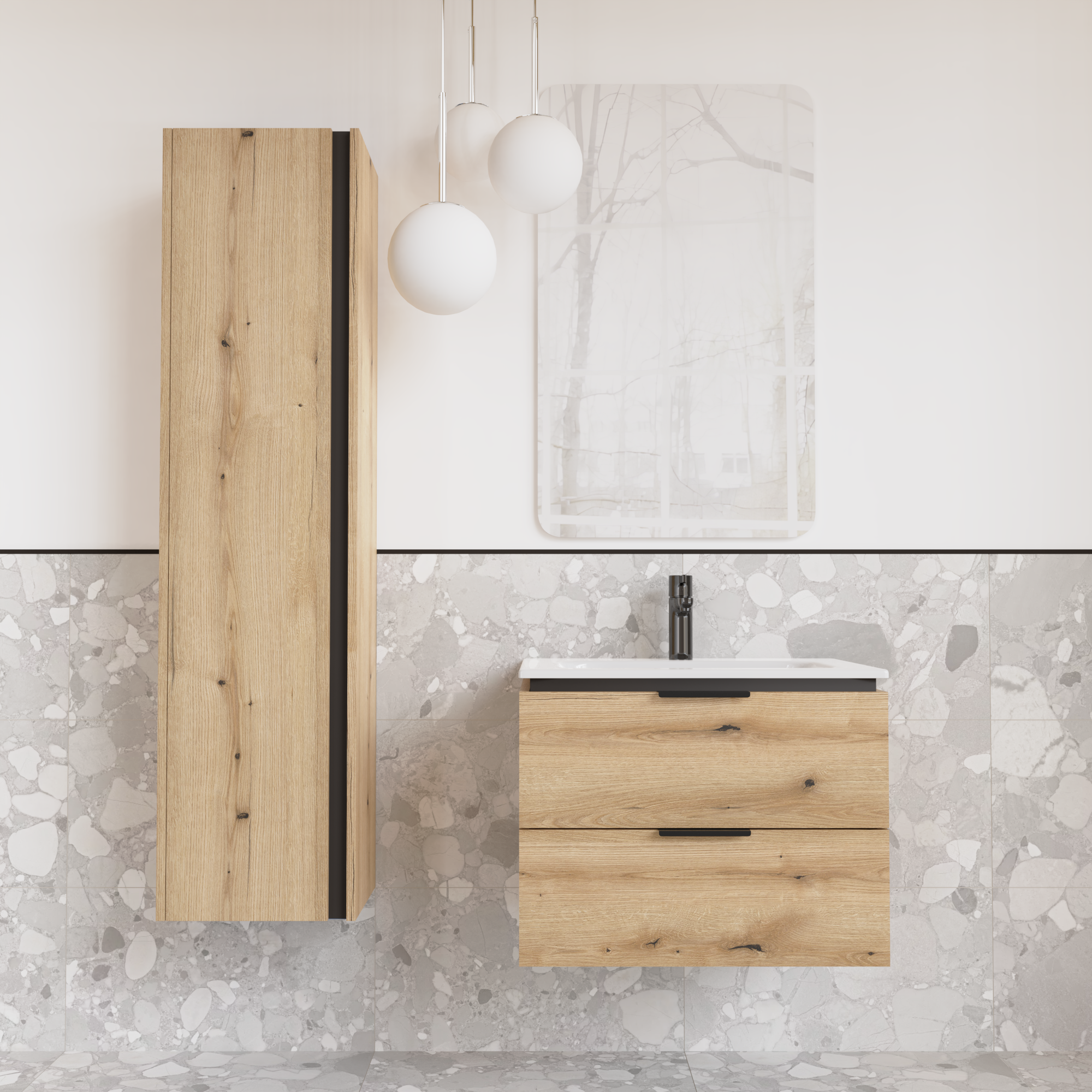 Тумба подвесная с раковиной MVK Vostok Icon 55 В2 550х450х530 мм Дуб Эвок (p255alb) - фото 4 Тумба подвесная с раковиной MVK Vostok Icon 55 В2 550х450х530 мм Дуб Эвок (p255alb) - фото 4