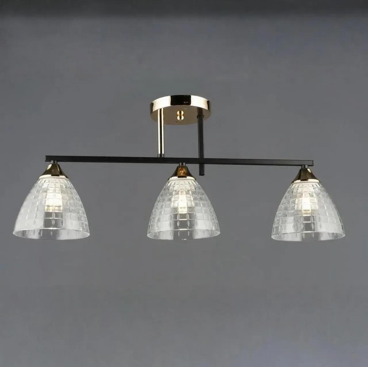 Люстра потолочная Valeso B A4425/3 AB+BK на три круглых плафона под лампу Е27 IP20 Черный/Бронзовый (00000139812)