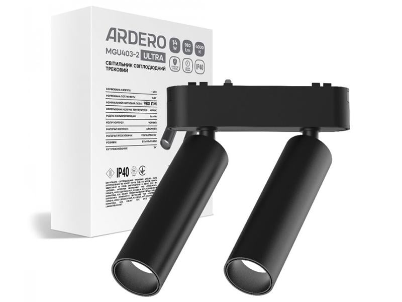 Светильник светодиодный магнитный трековый Feron ULTRA MGU403-2 4000K 24° 2 x7 Вт Черный (9970)