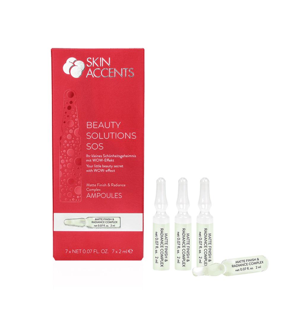 Концентрат активний Inspira:cosmetics Skin Accents для ефективного вирішення проблем жирної та комбінованої шкіри 7 шт. 2 мл (4251059301501)