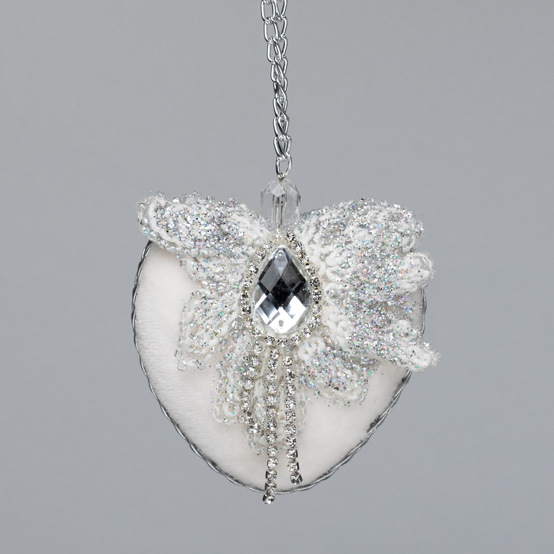 Іграшка на ялинку Флоріаль "Мальва" серце 12 см (5202)