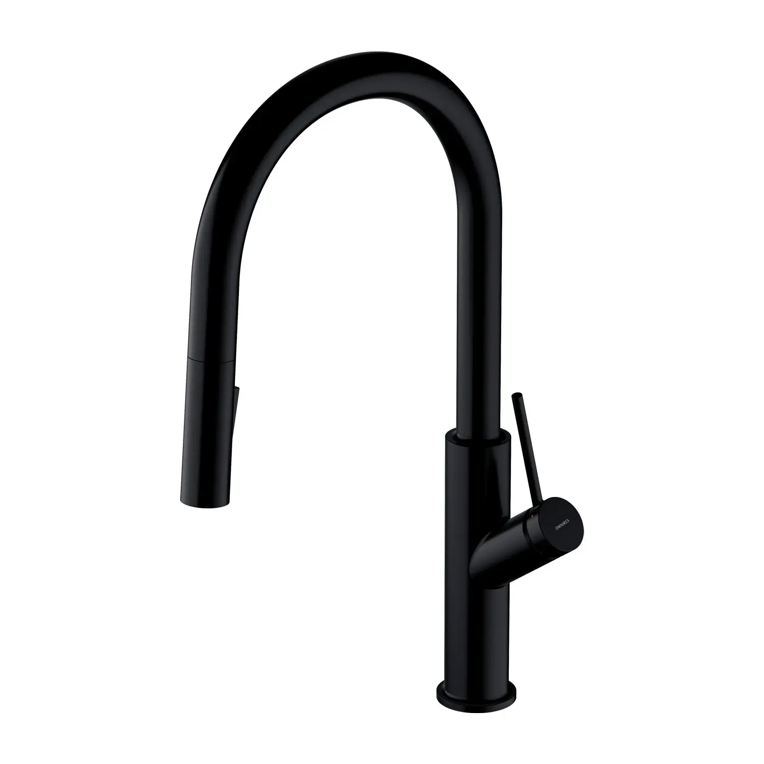 Смеситель для кухни Omnires Bend с выдвижным изливом Черный матовый (BE6455BL)